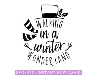 Camminando in un paese delle meraviglie invernale / File digitale / SVG / JPG / Download istantaneo / File tagliati
