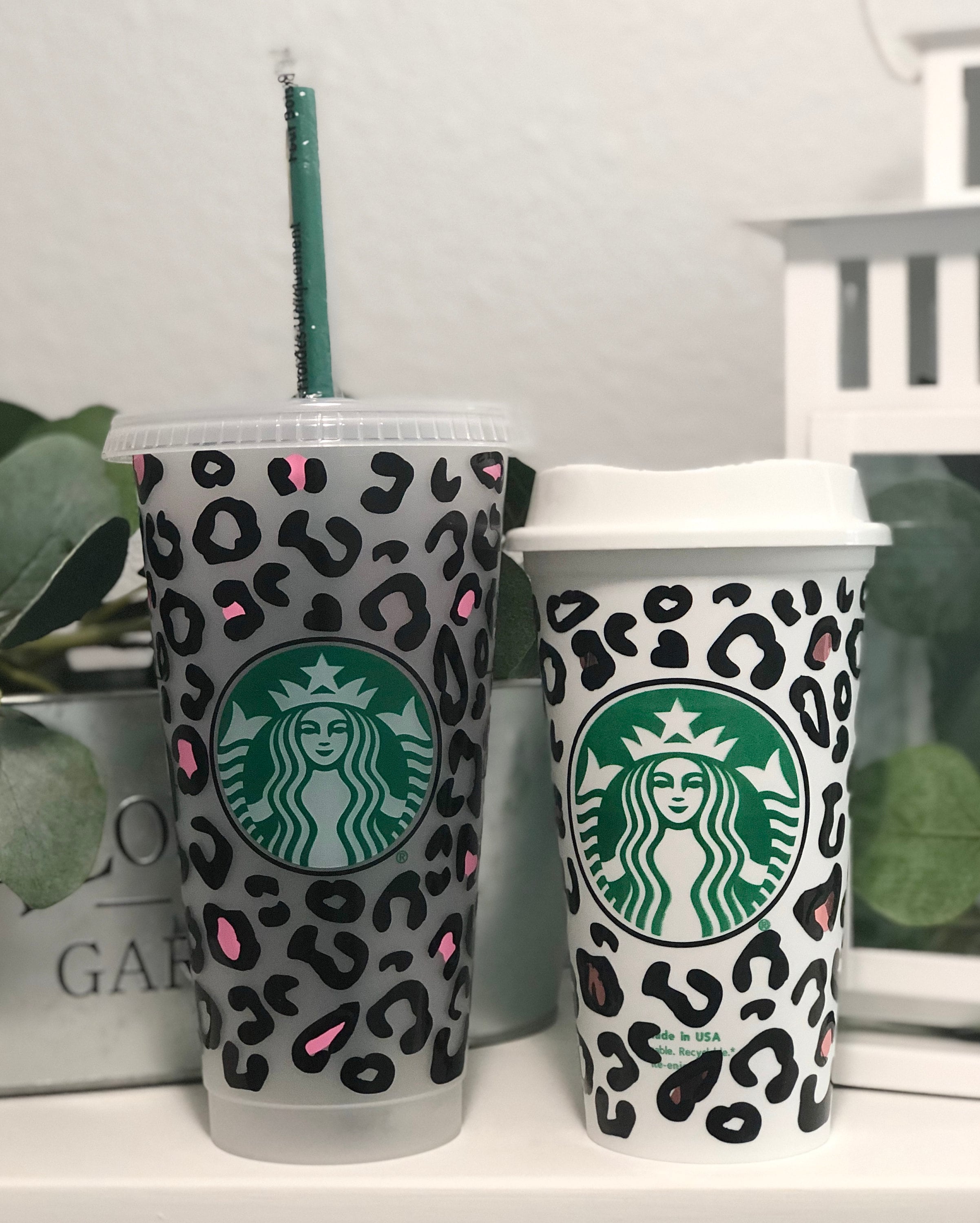 Leopard ~ Custom Clear Starbucks Cup – Karla Divine Shop