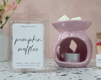 Pink Wax Warmer and Wax Melt Bar Gift Set | Wax Tarts | Ceramic Fragrance Warmer and Tealights | Minimal, Dusty Pink, Cute Gift for Her