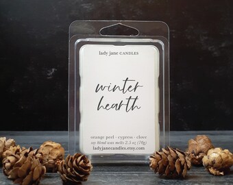 Winter Hearth Wax Melts | Highly Scented | Strong Fragrance Christmas Holiday Fall Winter Scent Tart Soy | Gift for Her | Stocking Stuffer