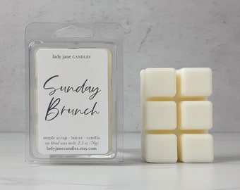 Sunday Brunch Wax Melts | Highly Scented | Strong Fragrance French Toast Maple Syrup Fancy Breakfast Scent Tart Soy | Stocking Stuffer