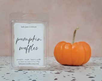 Pumpkin Waffles Wax Melts | Highly Scented Wax Melt Bar | Pumpkin Pecan Waffles Maple | Strong Extra Fragrance Wax Tart Soy Blend