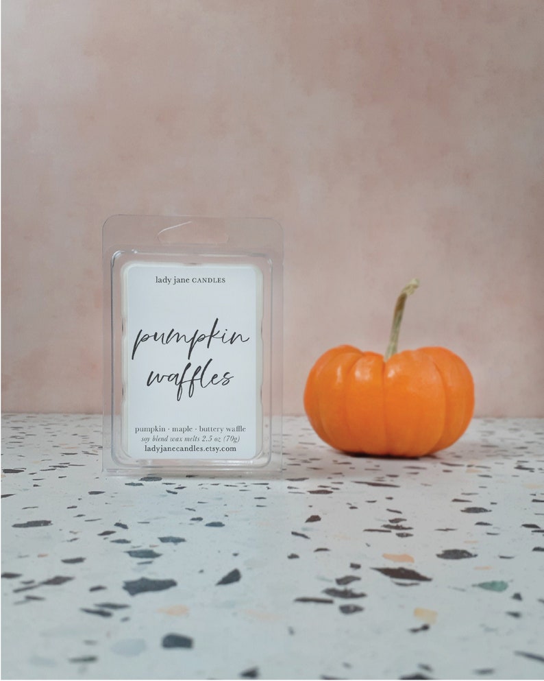 Pumpkin Waffles Wax Melts Highly Scented Wax Melt Bar Pumpkin Pecan Waffles Maple Strong Extra Fragrance Wax Tart Soy Blend image 1