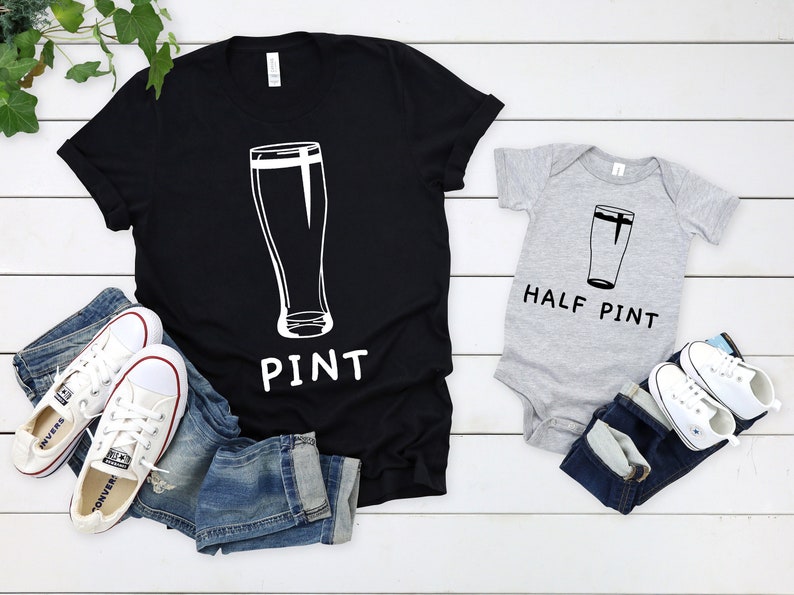 Matching Dad Son Shirts Matching Dad And Baby Shirts Father Son Matching Shirts Beer Pint Half Pint Shirt Father And Son Matching Shirts