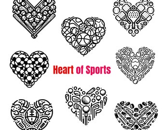 Heart Svg, Pickleball Svg, Tennis Svg, Baseball Svg,  Basketball Svg, Hockey Svg,  Golf Svg, Soccer Svg,  Tennis Svg