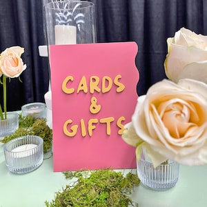 Letrero de acrílico personalizado con tarjetas y obsequios: letrero de boda personalizado, dimensional, decoración moderna para ceremonias y recepciones, La Dolce Vita