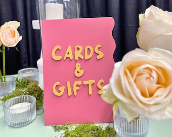Letrero de acrílico personalizado con tarjetas y obsequios: letrero de boda personalizado, dimensional, decoración moderna para ceremonias y recepciones, La Dolce Vita