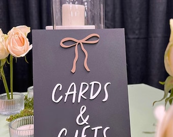 Letrero de acrílico personalizado con tarjetas y obsequios: letrero de boda personalizado, dimensional, decoración moderna para ceremonias y recepciones: We Tied The Knot