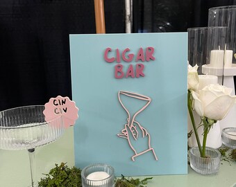 Letrero de acrílico personalizado para barra de puros: letrero de boda personalizado, dimensional, decoración moderna para ceremonias y recepciones: La Dolce Vita