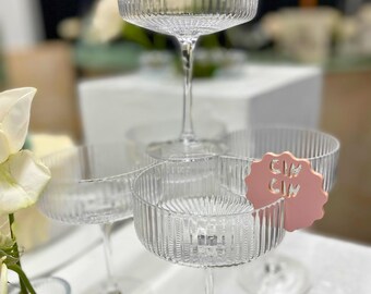 Etiquetas para bebidas de acrílico personalizadas con la inscripción "Cin Cin": señalización personalizada para bodas, dimensional, decoración moderna para ceremonias y recepciones - La Dolce Vita