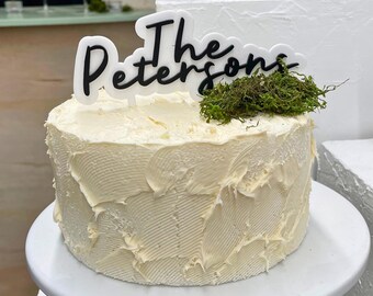 Adorno para tarta de bodas de acrílico personalizado - Señalización de boda personalizada - Dimensional - Decoración moderna para ceremonias y recepciones - We Tied The Knot