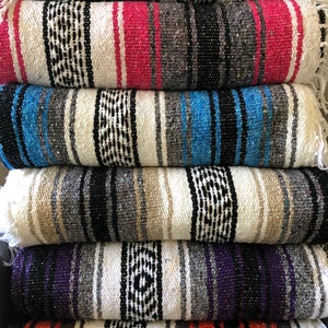 Mexico Blanket, Beach, Camping, Yoga, Picnic, Falsa Serape Handwoven