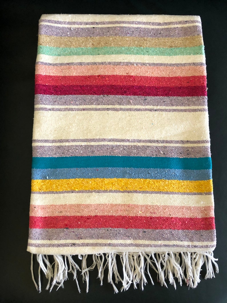 100 Cotton Blanket Handwoven in Mexico Etsy
