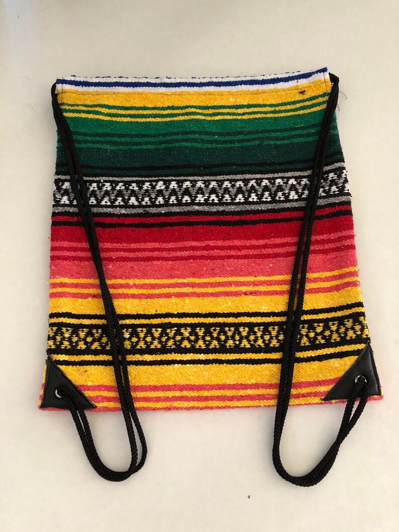 Mexican Falsa Blanket Drawstring Backpack colors Will Vary Etsy Denmark