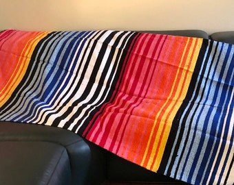 Rainbow Stripe Blanket- from Mexico