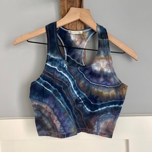 Tie Dyed Crop Top | Medium Yoga Tank | Women's Festival Clothing