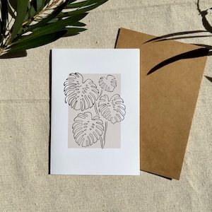 Monstera Deliciosa plantes botaniques Cartes de vœux