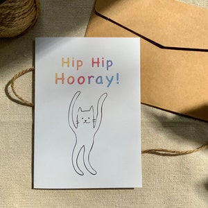 Joyeux anniversaire chat hip hip hourra Cartes de vœux
