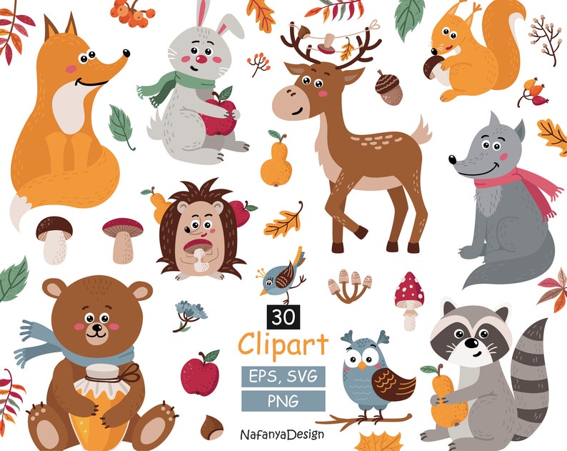 Download Woodland nursery Bear svg Woodland Animals clipart Forest ...