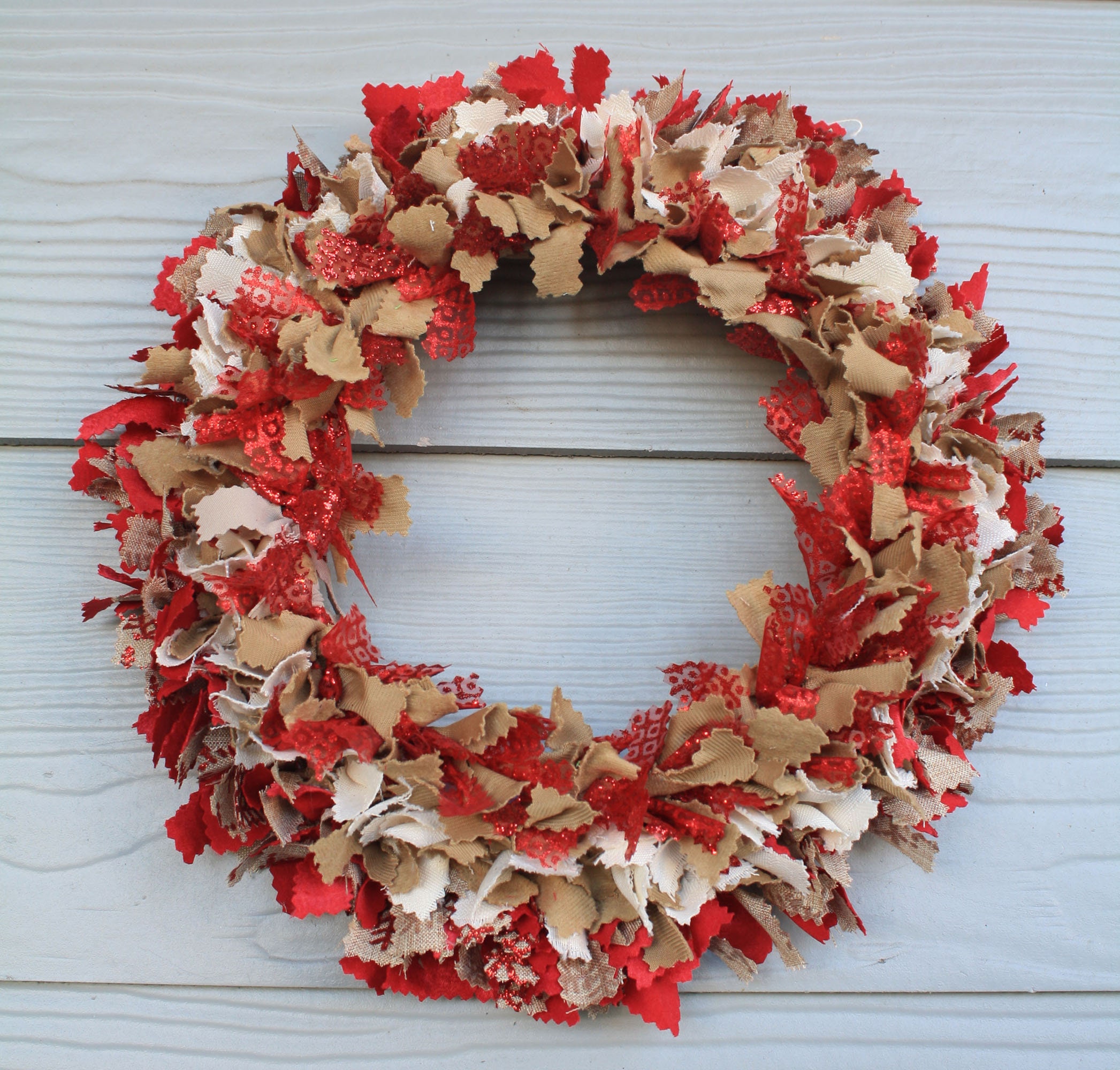 Rag Wreath Medium Etsy