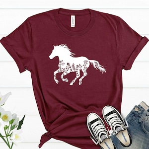 Floral Horse Shirt Barn Farmer Shirt Country Girl Shirt Cow Girl Horse Lover Gift For Horse Owners Horse Lover Shirt