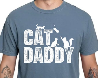 Comfort Colors Cat Daddy T-Shirt - Funny Cat Dad Gift