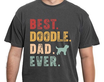 Doodle Dad T-Shirt: Retro Goldendoodle Comfort Colors Tee
