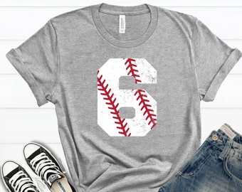 Custom Baseball Number Shirt Baseball Player Mom Tshirt Baseball Lover Kids T-Shirt Baseball Theme Birthday Gift Baseball Sad Shirt