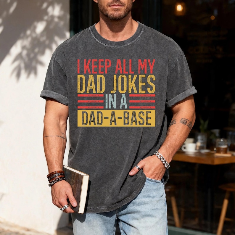 Dad Jokes T-Shirt, Dad-a-Base Shirt, Father's Day Gift image 1