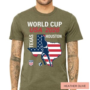 World Cup USA 2026 Houston Texas Map Shirt, Soccer Fan Travel Souvenir Tee image 12