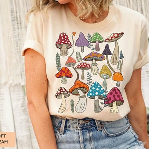 Retro Mushroom Shirt, Magic Mushroom Shirt, Botanical Shirt, Mushroom Shirt, Cottagecore Shirt, Nature Lover Mushroom T Shirt, Fungus Shirt