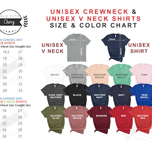 Pode incluir: Tabela de tamanhos e cores para camisas unisex de gola redonda e gola em V. A tabela mostra diferentes cores e tamanhos para ambos os estilos de camisas. A tabela inclui as seguintes cores: branco, cinza atl&eacute;tico, p&ecirc;ssego mesclado, verde mesclado, rosa, cinza escuro mesclado, preto, azul marinho mesclado, azul marinho, azul royal, verde oliva mesclado, malva mesclado, vinho, vermelho e vermelho mesclado.