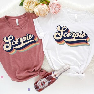 Scorpio Shirt, Retro Scorpio Zodiac T-Shirt, Vintage Scorpio Af Shirt, Scorpio Birth Sign Tee, Scorpio Birthday Shirts for Women image 3