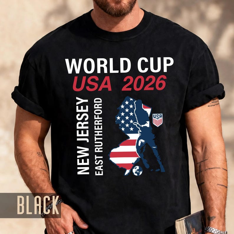 New Jersey East Rutherford Map World Cup USA 2026 Shirt, Soccer Fan Apparel Tee image 2