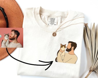 Personalized Cat Dad Shirt: Custom Photo Gift for Pet Lovers