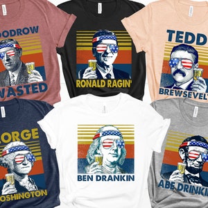 4th Of July Drinking Presidents Shirt, Drunk Presidents Shirt, Ben Drankin Shirt, Christmas Squad Drinking party matching shirts