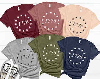 1776 Shirt, American History 1776 13 Stars Shirt, Independence Shirt