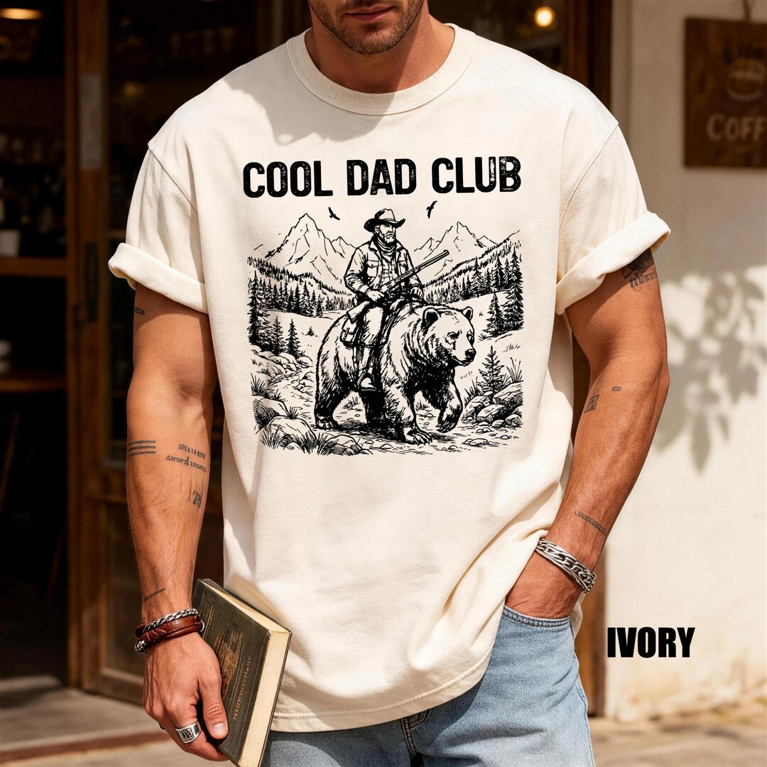 Dad Club Bear Rider Graphic Tee, Outdoorsman Gift - Etsy
