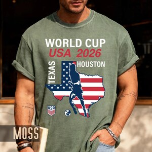 World Cup USA 2026 Houston Texas Map Shirt, Soccer Fan Travel Souvenir Tee image 4