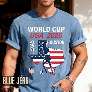 World Cup USA 2026 Houston Texas Map Shirt, Soccer Fan Travel Souvenir Tee image 10