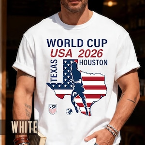 World Cup USA 2026 Houston Texas Map Shirt, Soccer Fan Travel Souvenir Tee image 11