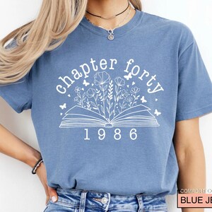 Floral Book Chapter 40 T-Shirt: 1986 Birthday Gift image 9