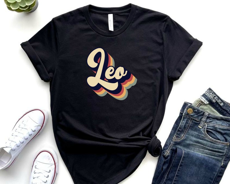 Leo Shirt, Leo Zodiac Shirt, Retro Zodiac t shirt Leo , Leo Birth Sign Tee, Leo Birthday Shirt, Leo Shirt for Men image 3