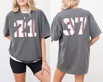 Custom Baseball Number T-Shirt: Baseball Mom Graphic Tee