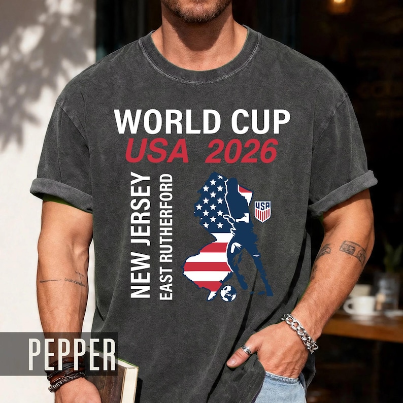 New Jersey East Rutherford Map World Cup USA 2026 Shirt, Soccer Fan Apparel Tee image 5