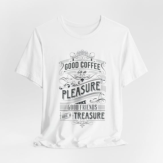Vintage Coffee Slogan Tee | Lightweight Jersey Shirt, Airlume Cotton
