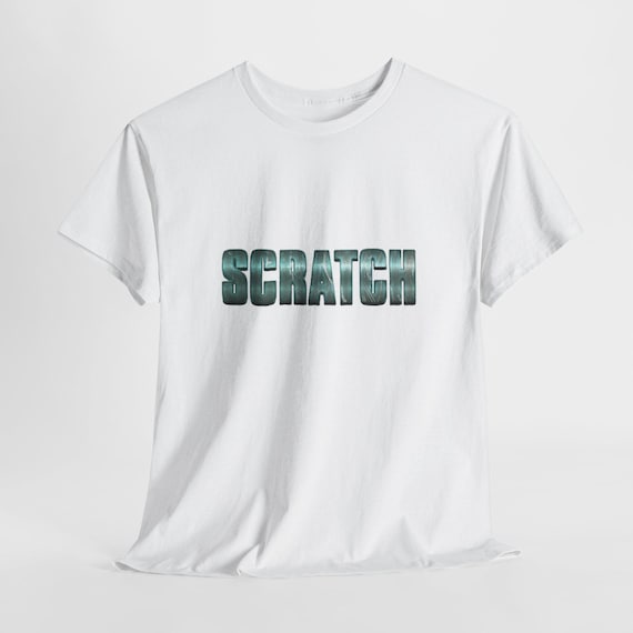 Metallic-Green 'SCRATCH' Graphic Tee - Classic-fit Typographic Design Shirt for Tinkers
