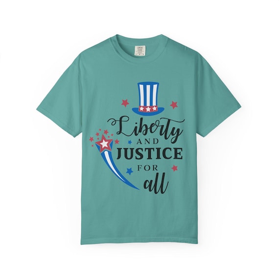 Liberty and Justice for All top hat graphic T-shirt | Garment-Dyed Vintage Tee