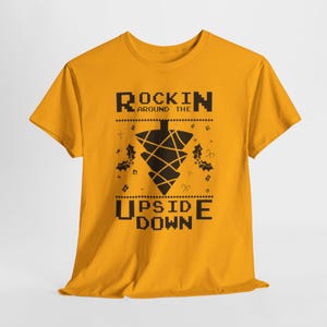 Rockin Around the Upside Down Pixel Poster Tee | Retro Arcade Synth Vibe
