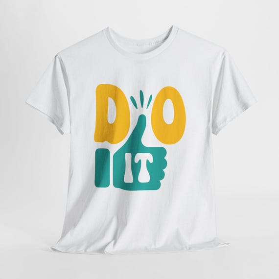 Yellow & Teal Thumbs Up Graphic Tee - Encouragement Shirt for Positive Vibes